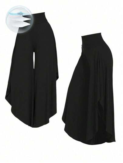 Franclia Asymmetrische lockere Lange Hose für Damen, Sommerkleidung, Abschluss-Outfit