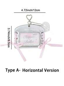 1 قطعة حامل بطاقة صور أفقي/عمودي 9.5*12سم/9.3*13.7سم من البولي يوريثان لطيف، غطاء واقي لبطاقة الهوية، مناسب لبطاقة طالب، معلم، ممرضة، لوازم ارتداء، لوازم مكتبية - وردي