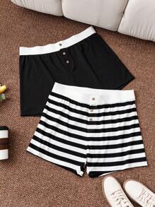 CosyJoli Plus Size Casual Versatile Button-Up Front Shorts For Summer