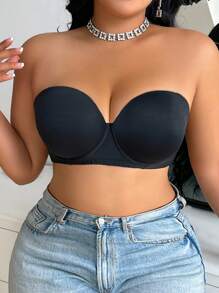 1/2 Cup Comfortable Gathered And Lightly Padded Ladies Bra - Black - View 5
