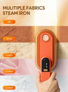 Zazumi 衣服蒸汽熨斗，便携式手持熨斗，180°可旋转旅行服装蒸汽熨斗，适用于正装衬衫旅行大学宿舍必备旅行礼品家居和节日家居度假露营度假必备品度假配件，露营用品 - 橘色 - 查看 6