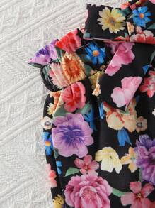2pcs Baby Girls Ditsy Floral Dress + Casual T-Shirt Set, Summer - White - View 7