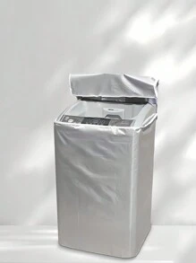 1Pc 86/90/95/103 High Silver Washing Machine Dust Cover, Oxford Cloth Waterproof, Sun Proof And Dustproof, Suitable For Fully Automatic Drum Washing Machine, Thickened Zippered Foldable Washing Machine Cover Storage Bag