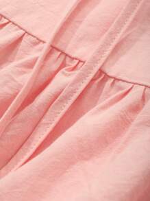 DAZY Simple Solid Color Sleeveless Tie Back Design Loose Long Maxi Casual Dress For Home Wear Pajama - Pink - View 7