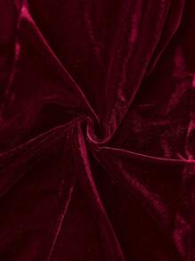 Chiquease 秋冬季缎面天鹅绒拼布长款休闲西装