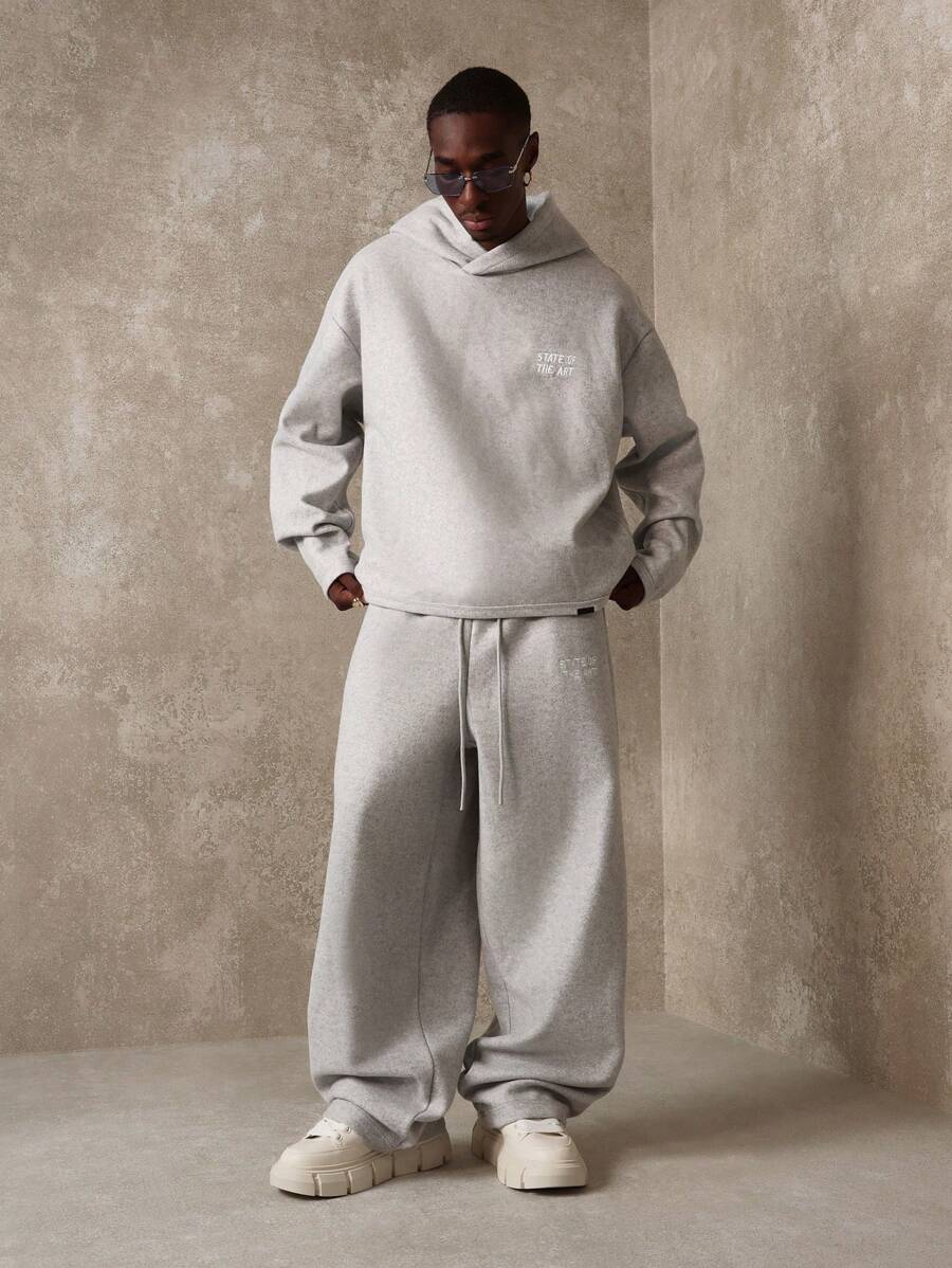 SUMWON Bộ đồ thể thao thể thao Athleisure Bộ đồ thể thao đô thị hiện đại Bộ đồ ngủ hai mảnh thoải mái, đơn giản, phù hợp với phong cách mùa đông thu đông - Xám - Xem 1