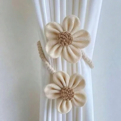 1 件装花朵窗帘带，免打孔窗帘绳，现代简约窗帘扣，窗帘带，窗帘固定器，适用于卧室、客厅、宿舍、家居装饰