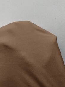 SHEIN LUNE 女士基本款亲肤舒适立领长袖修身 T 恤，四季皆宜 - 咖啡棕 - 查看 6