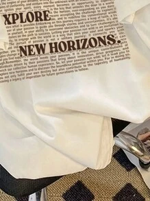 Attitoon 超大休闲字母图案圆领短袖 T 恤，宽松女式夏季 T 恤