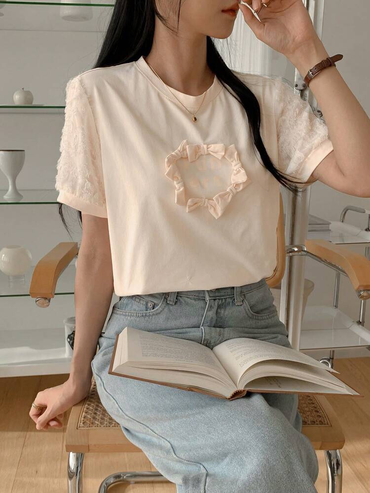 Summer New Style Casual Elegant Party Dinner Date Women T-Shirt Cute Tops