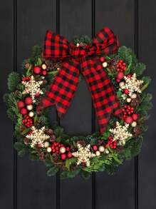 1/2/3 Roll 5Cm*5M Wired Edge Red And White Plaid Ribbon Bow, Burlap Ribbon Farmhouse DIY Gift Packaging, Craft Packaging, Bouquet Binding, Bow Garland Tree Decoration, Suitable For Weddings, Parties, Birthday Decorations, Gift Packaging