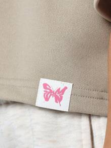 SUMWON Kids Cropped T-Shirt Butterfly Logo Casual Summer Boxy Everyday Comfy Short Sleeve Sport Athletic Weekend Play Leisure