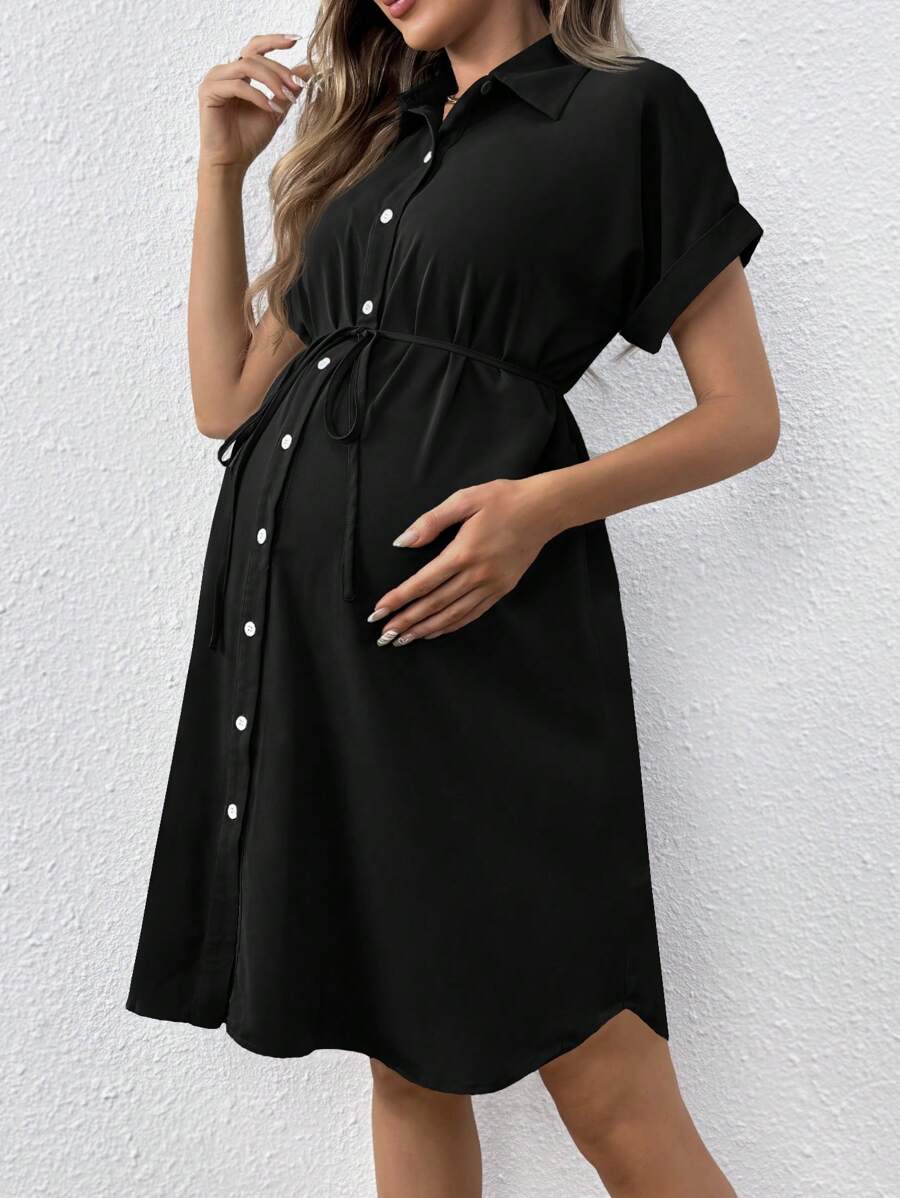 SHEIN Casual Loose Maternity Mini Dress