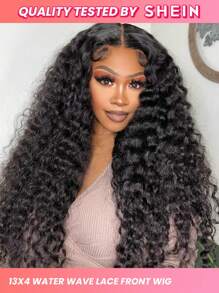 Curly Wave 13x4 Transparent Lace Front Wigs 100% Unprocessed Virgin Remy Human Hair Pre Plucked With Baby Hair 200% Density Bleached Knots Jerry Curly Lace Frontal Wig For Women Natural Black - SNatural - View 2