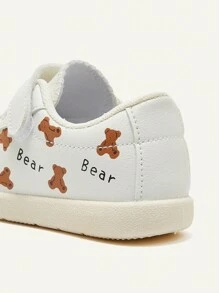 Cozy Pixies 1 par de zapatos planos casuales cómodos y con gráfico de oso blanco, adecuado para actividades al aire libre (patrón aleatorio) - Blanco - Ver 9