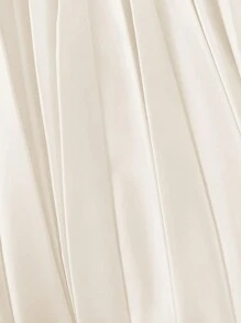 SHEIN LUNE 大码女式拼色圆领长袖拼布褶边休闲连衣裙 - 彩色 - 查看 3