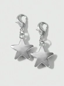 ROMWE Kawaii 4 sztuki/zestaw Elegancki minimalistyczny wszechstronny bardzo atrakcyjny biały siateczkowy haftowany koronkowy kokardka dekoracja CCB Star klipsy do butów kombinacja akcesoriów, odpowiedni dla kobiet i dziewcząt, prezent świąteczny