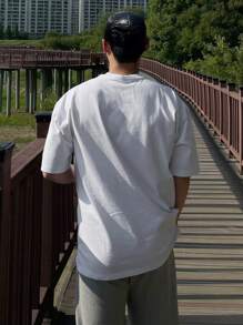 DAZY Summer Men's White T-Shirt With Numeric & Letter Print - White - View 2