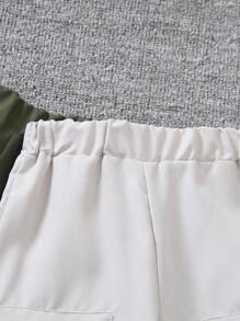 SHEIN 2pcs/Set Toddler Boys' Casual Loose Cargo Pants, Spring/Summer - Multicolor - View 6