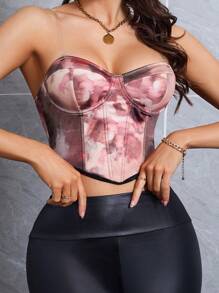 Chiquease Camiseta de tirantes ajustada con estampa de pintura al óleo de figura vintage para mujer - Multicolor - Ver 6