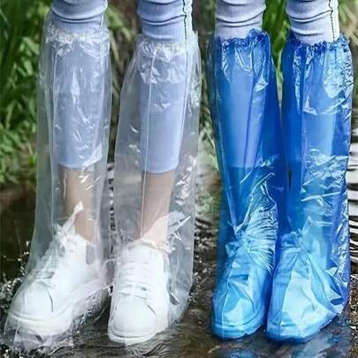 SHEIN 10/50件45厘米高男女通用一次性防水鞋套，加厚防水防滑防尘鞋套，携带方便，适合园艺、户外、雨天骑行、学校、办公室、家庭、旅行