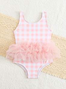 Baby Girl Random Print One-Piece Swimsuit - Multicolor - View 5