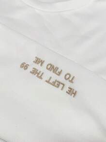 INAWLY Women Crew Neck Long Sleeve Casual Embroidered Pattern Sweatshirt , Graduation, Teachers For Women, Back To School Pullover Fall - White - View 6