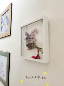 SHEIN 1pc Diy镂空干花相框无任何配件展示架永生花保鲜花立体手工相框纸巾盒玫瑰花壁挂装饰 - 彩色 - 查看 5