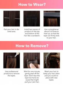 20 PIEZAS Extensiones de cabello humano pegadas con cinta recta 100% cabello humano Remy real de 14-24 pulgadas Calidad natural alta 50G/Paquete para salón Sedoso sin costuras, invisible, extensiones de cabello con cinta PU