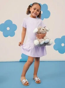 Mini mi Top Seller Kid's Crystal-Embellished Midsole Rhinestone Cutout H-Strap Open Toe Silver Slide Sandals-Shining, Versatile & Comfortable - Silver - View 5