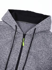 Manfinity Dauomo 男士前拉链长袖口袋简约连帽夹克