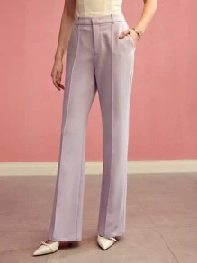MOTF PREMIUM PRESS CREASE TAILORED FLARE LEG SUIT PANTS,SPRING/SUMMER - Mauve Purple - View 1