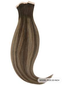 20PCS Straight Tape In Human Hair Extensions 100% Real Remy Human Hair 14-24inches Natural High Quality 50G/Pack For Salon Silky Seamless Invisible PU Tape In Hair Extensions - S4/27/4 - View 2