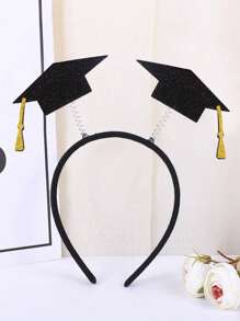 SHEIN 1 件毕业季摄影道具头带 - 黑色 - 查看 7