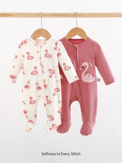 Cozy Pixies Newborn Baby Girl Ballet Girl Graphic Knitted Soft Crew Neck Long Sleeve Jumpsuit With Pants 2 Pieces Set