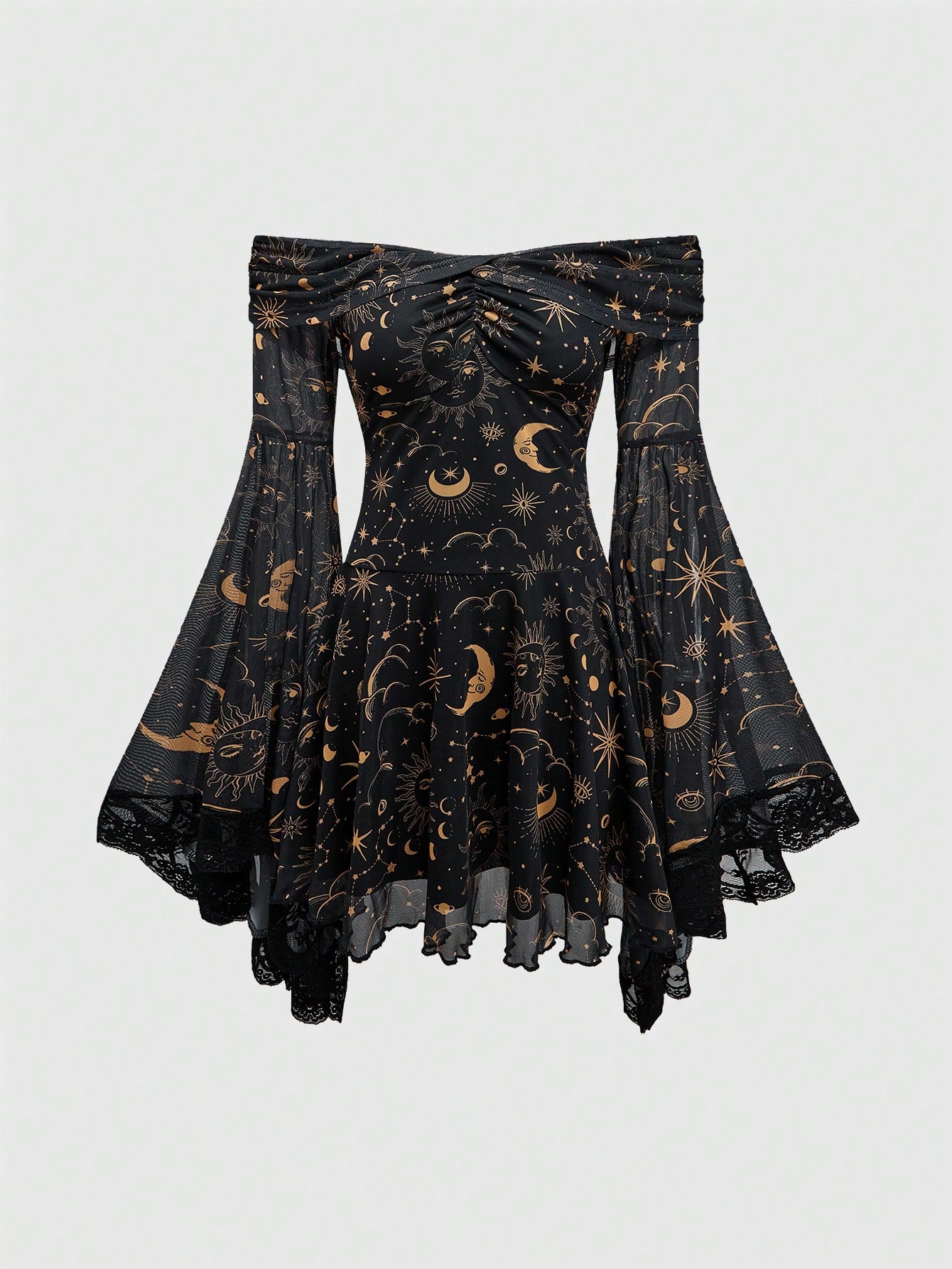 新品未開封　Dot mary logo tops black Short dress with eyelets, Black - Sisley