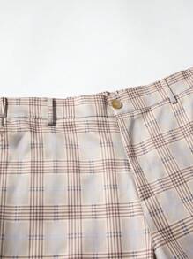 Manfinity Mode Men 2pcs Set: Front Button Long Sleeve Plaid Minimalist Shirt And Trousers Suit - Multicolor - View 3