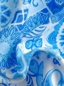 Swim Mod Women's Summer Random Print Spaghetti Strap High Cut Bottoms 2 Pieces Bikini Set - Multicolor - View 9