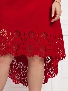 Ellevyn Vestido rojo de unicolor sin mangas casual para mujeres talla grande, atuendo para el Día de San Valentín, vestido de invitada de boda, vestidos de verano, vestidos formales para mujer