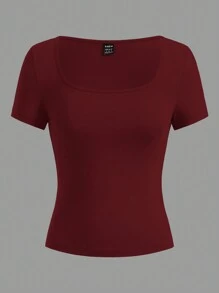 SHEIN EZwear 3pcs Women Short Sleeve Cropped Casual Fitted T-Shirts, Suitable For Summer Suitable For Going Out - Multicolor - View 8