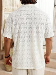 Manfinity RSRT Camisa casual de manga corta de unicolor, moda simple para uso diario