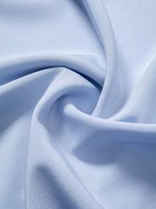 Manfinity Homme Men's Solid Color Single-Breasted Casual Short Sleeve Shirt (Casual Fit) - Baby Blue - View 5