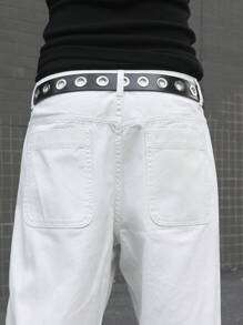 Manfinity EMRG Men's Casual Plain Straight-Leg Jeans - Beige - View 8