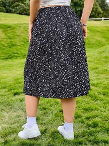 Solflare 大码碎花休闲裙，简约时尚，适合日常穿着 - 彩色 - 查看 2