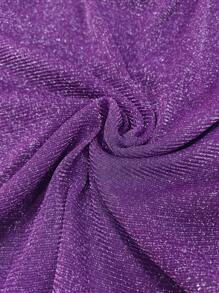 SHEIN Clasi 女士长袖圆领修身休闲 T 恤，简约时尚，适合日常穿着 - 紫色 - 查看 5