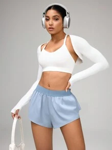 SHEIN Sport Studio Einfarbiger sportlicher Skort, simples Lässig Design für den täglichen Gebrauch Tennis Rock