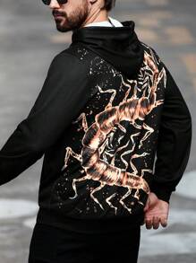 Manfinity LEGND Men's Simple Style Casual Hooded Sweatshirt, Daily Wear - Multicolor - View 3