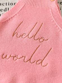 Baby Girl Letter Graphic Sleeveless Casual Sweater - Watermelon Pink - View 5