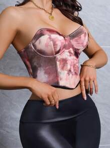 Chiquease Camiseta de tirantes ajustada con estampa de pintura al óleo de figura vintage para mujer - Multicolor - Ver 5