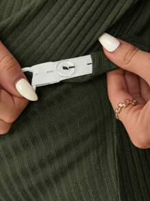 SHEIN Maternity Casual Round Neck Short Sleeve Side Slit T-Shirt & Elastic Waist Loose Pants 2 Pieces Set Casual Two Pieces Set - Army Green - View 7